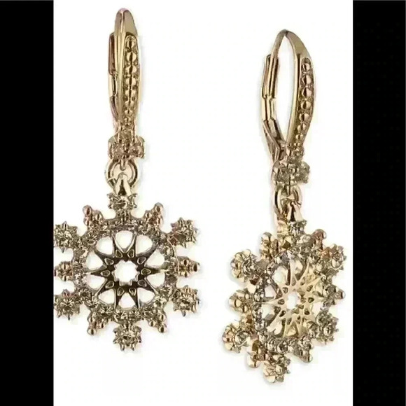 Marchesa Open Work Lever Back Earrings gold tone - Picture 3 of 3